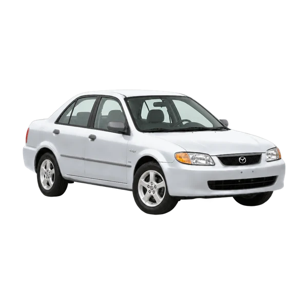 2003 Mazda Protege in Silber, Ansicht: Dreiviertelansicht vorne (nach rechts)