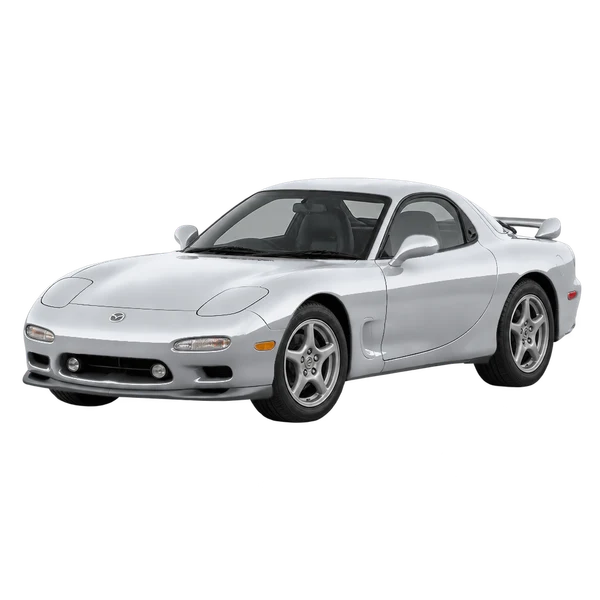 1996 MAZDA RX-7 — Front three-quarter (facing left)، silver