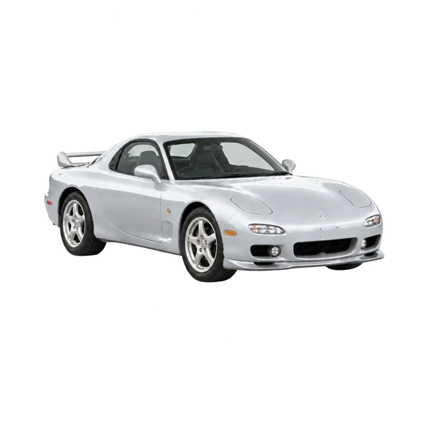 Mazda RX-7 1997 argent, vue trois-quarts avant (orienté vers la droite)