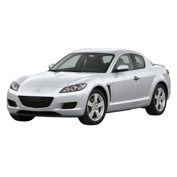 Mazda RX-8 2006 argent, vue trois-quarts avant (orienté vers la gauche)