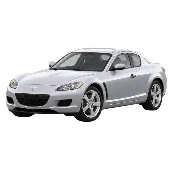 2013 MAZDA RX-8 — Front three-quarter (facing left), silver