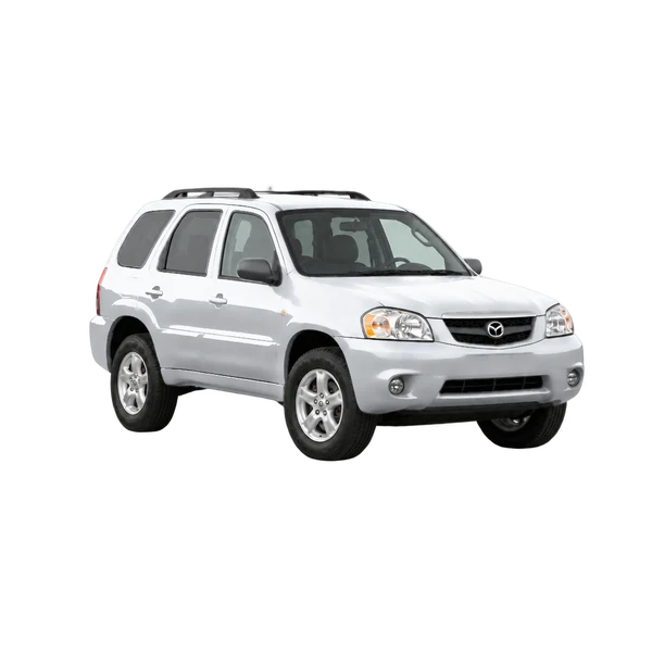 Mazda Tribute 2004 argent, vue trois-quarts avant (orienté vers la droite)