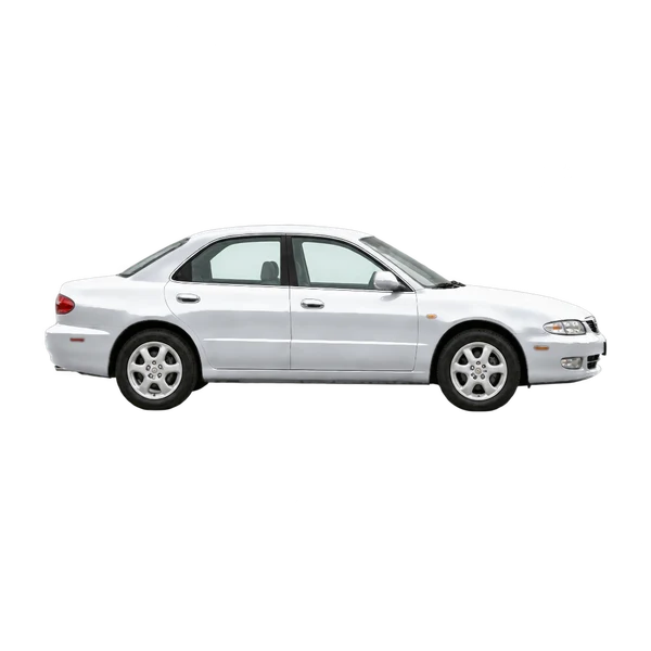 Mazda Xedos 6 1996 باللون فضي، منظر منظر جانبي (باتجاه اليمين)