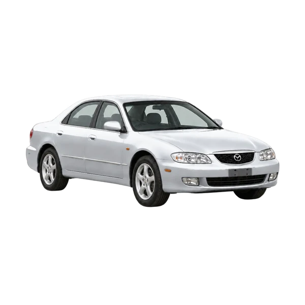 Mazda Xedos 9 1998 prata, vista três quartos dianteiro (voltado para a direita)