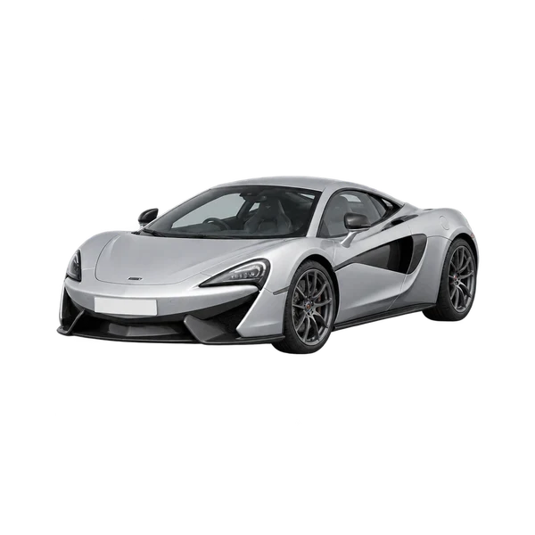 McLaren 540C 2016 prata, vista dianteira em três quartos (voltada para a esquerda)