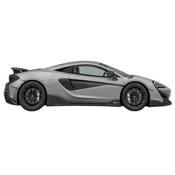 McLaren 600LT 2020 prata, vista lateral (voltada para a direita)