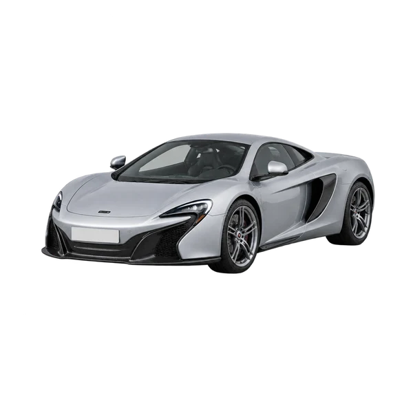2010 McLaren 650S in Silber, Ansicht: Dreiviertelansicht vorne (nach links gerichtet)