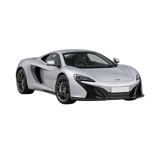 McLaren 650S 2021 باللون فضي، منظر منظر أمامي بزاوية ثلاثة أرباع (متجه لليسار)