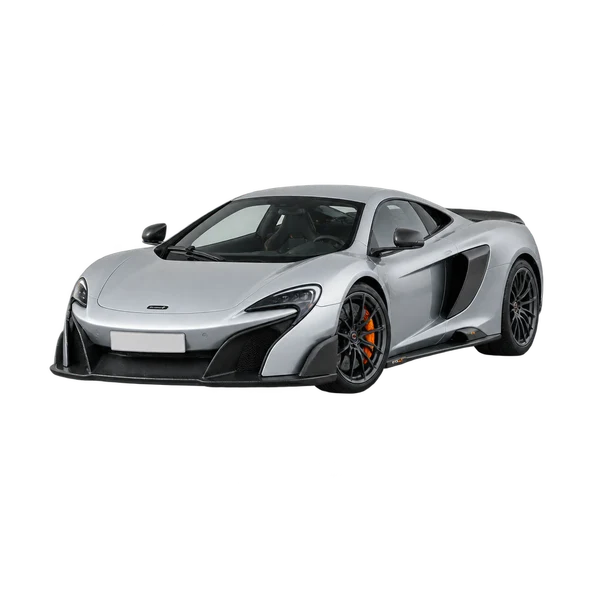 2016 McLaren 675LT in Silber, Ansicht: Dreiviertelansicht vorne (nach links gerichtet)
