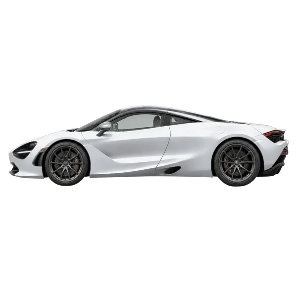 McLaren 720S 2022 باللون فضي، منظر جانبي (متجه إلى اليسار)