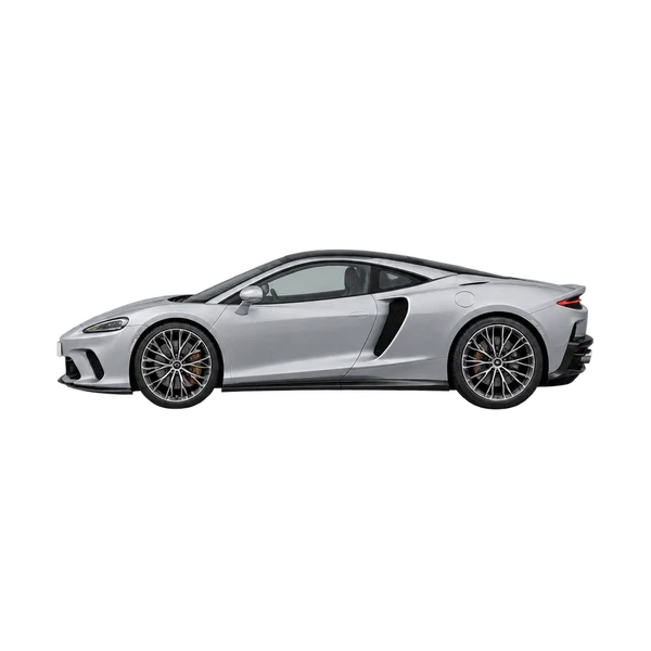 2022 McLaren GT in Silber, Ansicht: Seite (nach links gerichtet)