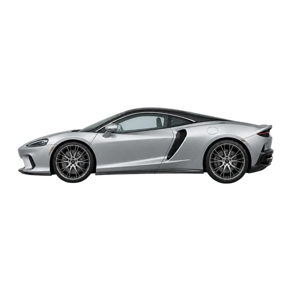 2024 McLaren GT in Silber, Ansicht: Seite (nach links gerichtet)