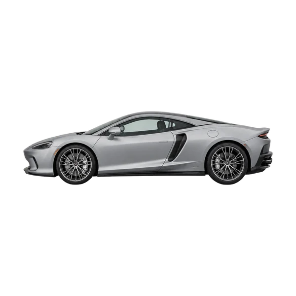 2025 McLaren GT in Silber, Ansicht: Seite (nach links gerichtet)
