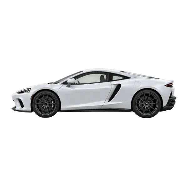 2026 McLaren GT in Silber, Ansicht: Seite (nach links gerichtet)