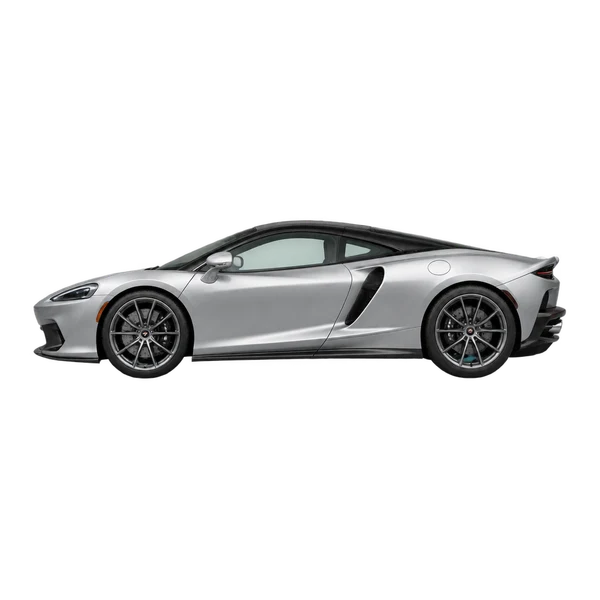 McLaren GTS 2024 prata, vista lateral (voltada para a esquerda)