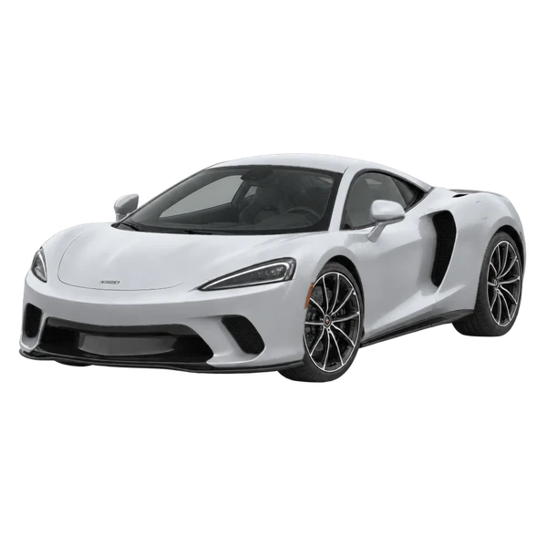 McLaren GTS 2027 argent, vue trois-quarts avant (orienté vers la gauche)