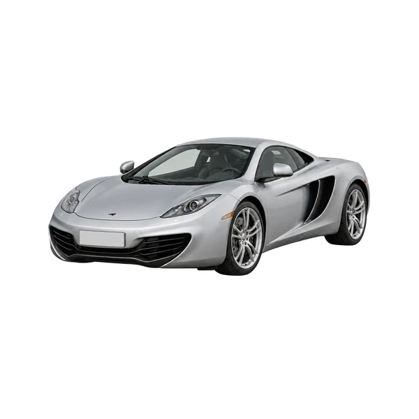 McLaren MP4-12C 2010 باللون فضي، منظر منظر أمامي بزاوية ثلاثة أرباع (متجه لليسار)