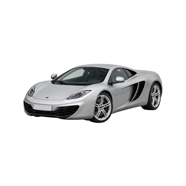 McLaren MP4-12C 2016 باللون فضي، منظر منظر أمامي بزاوية ثلاثة أرباع (متجه لليسار)
