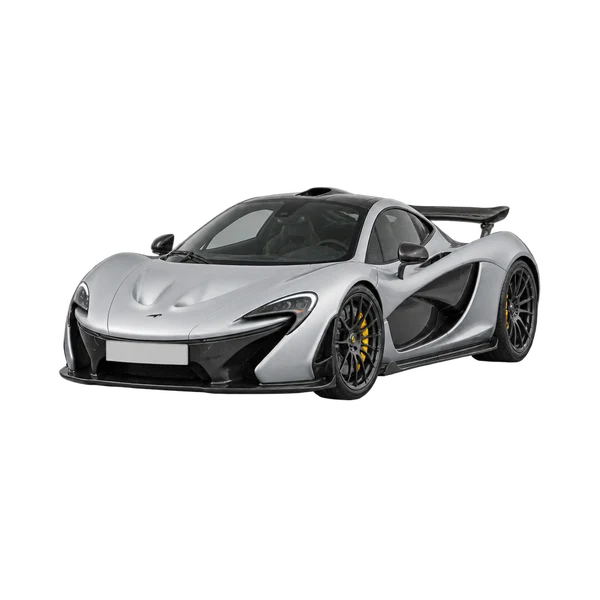 McLaren P1 2014 en plateado, vista frontal tres cuartos (hacia la izquierda)