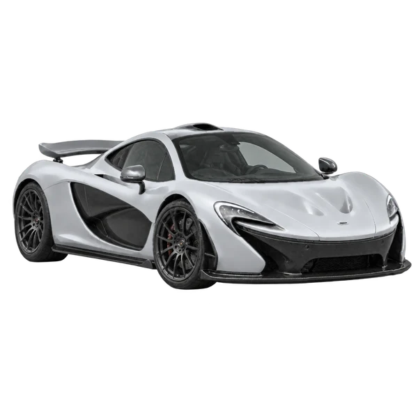 2021 McLaren P1 in Silber, Ansicht: Dreiviertelansicht vorne (nach rechts)