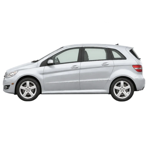 Mercedes-Benz B-Class 2012 باللون فضي، منظر جانبي (متجه إلى اليسار)