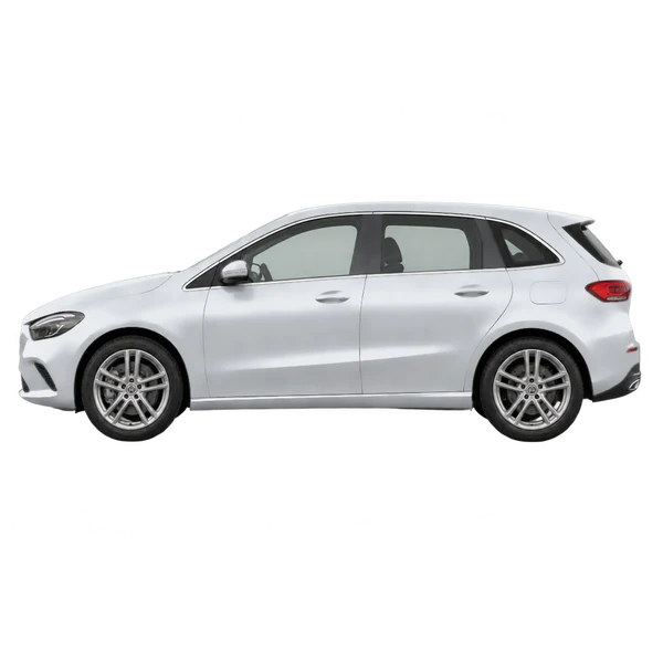 Mercedes-Benz B-Class 2020 argent, vue côté (vers la gauche)