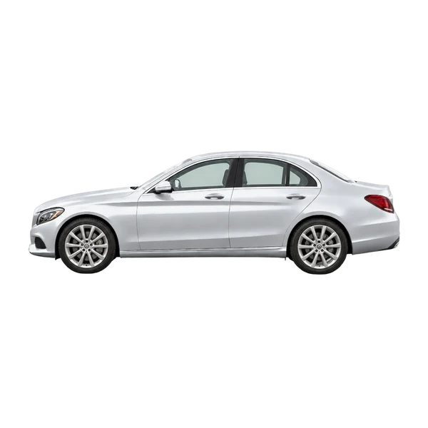 silver 2020 Mercedes-Benz C-Klasse side (facing left) view