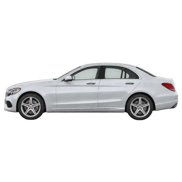 2015 Mercedes-Benz C in Silber, Ansicht: Seite (nach links gerichtet)