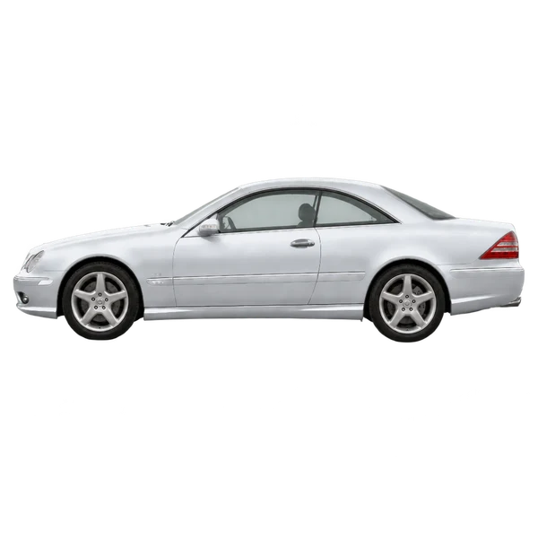 Mercedes-Benz CL-Class 2004 باللون فضي، منظر جانبي (متجه إلى اليسار)