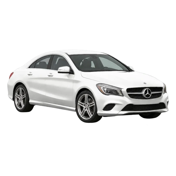 white 2018 Mercedes-Benz CLA-Klasse front three-quarter (facing left) view