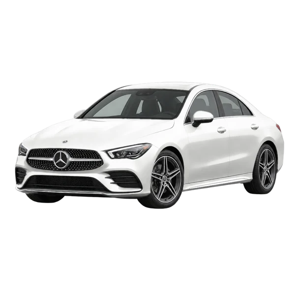 white 2021 Mercedes-Benz CLA-Klasse front three-quarter (facing left) view