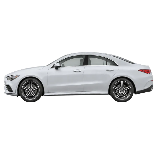 2020 Mercedes-Benz CLA in Silber, Ansicht: Seite (nach links gerichtet)