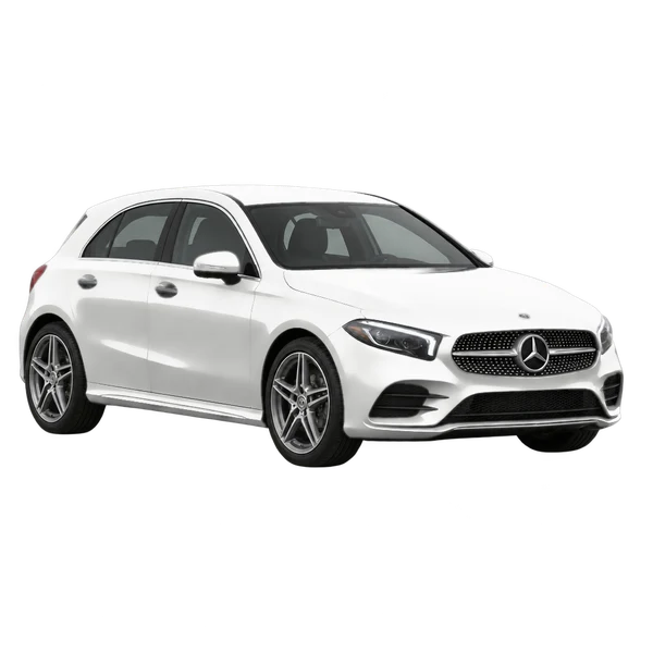 white 2018 Mercedes-Benz Classe A front three-quarter (facing left) view