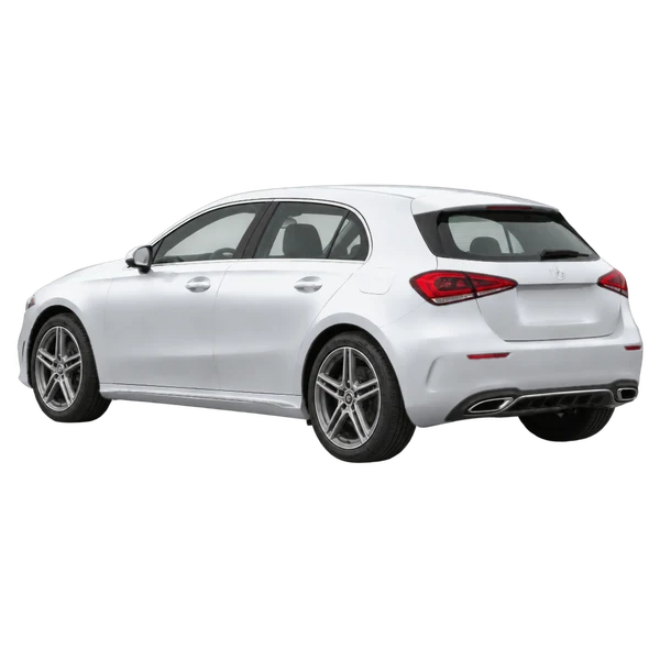 silver 2019 Mercedes-Benz Classe A rear three-quarter (facing left) view