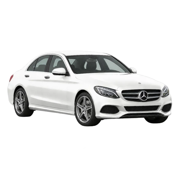 white 2019 Mercedes-Benz Classe C front three-quarter (facing left) view