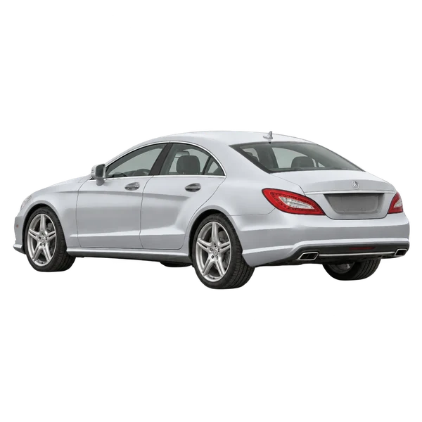 silver 2018 Mercedes-Benz Classe CLS rear three-quarter (facing left) view