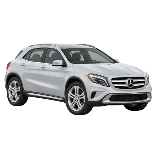 silver 2017 Mercedes-Benz Classe GLA front three-quarter (facing right) view