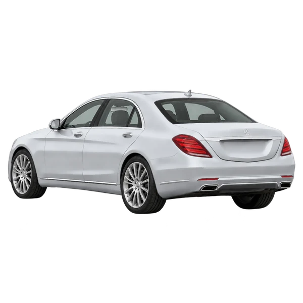 silver 2018 Mercedes-Benz Classe S rear three-quarter (facing left) view