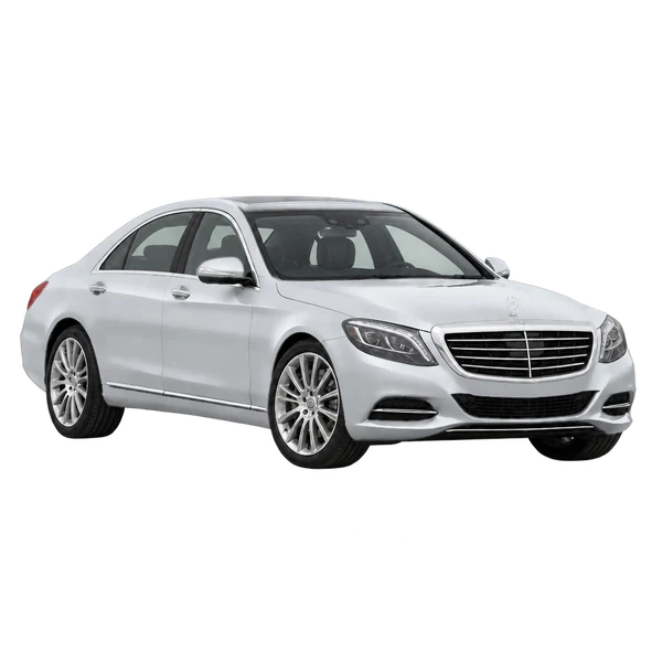 silver 2019 Mercedes-Benz Classe S front three-quarter (facing right) view