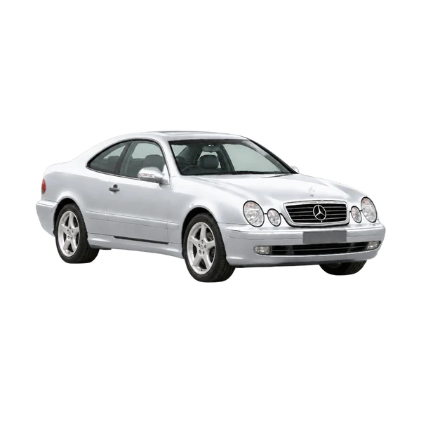 silver 1999 Mercedes-Benz CLK-Class front three-quarter (facing right) view