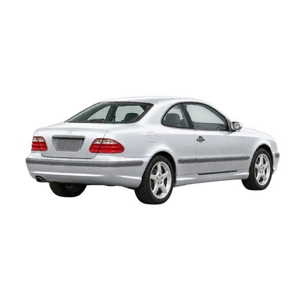 silver 1999 Mercedes-Benz CLK-Class rear three-quarter (facing right) view