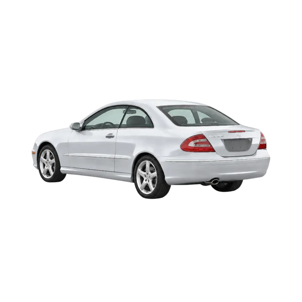 silver 2006 Mercedes-Benz CLK-Class rear three-quarter (facing left) view