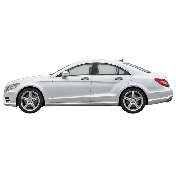 Mercedes-Benz CLS 2012 en plateado, vista lateral (mirando a la izquierda)