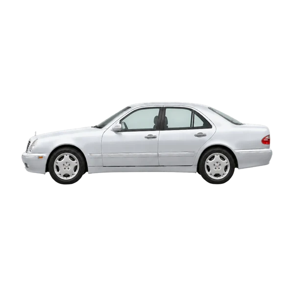 1998 Mercedes-Benz E-Class in Silber, Ansicht: Seite (nach links gerichtet)