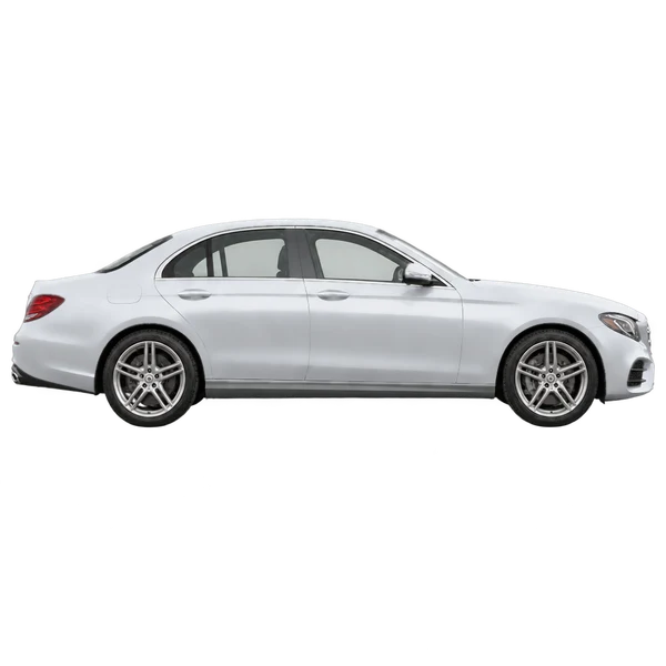 silver 2017 Mercedes-Benz E-Klasse side (facing right) view