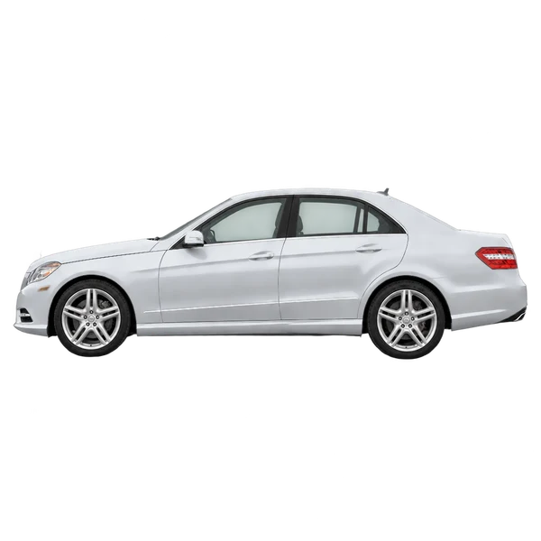Mercedes-Benz E350 2012 argent, vue côté (vers la gauche)