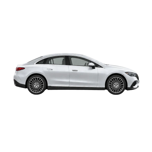 2026 Mercedes-Benz EQE 300 in Silber, Ansicht: Seite (nach rechts gewandt)