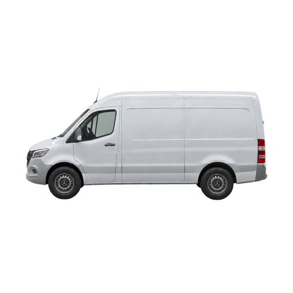 Mercedes-Benz eSprinter 2024 argent, vue côté (vers la gauche)