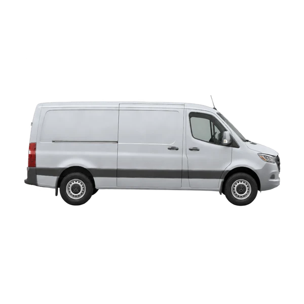 Mercedes-Benz eSprinter 2024 argent, vue profil (tourné vers la droite)