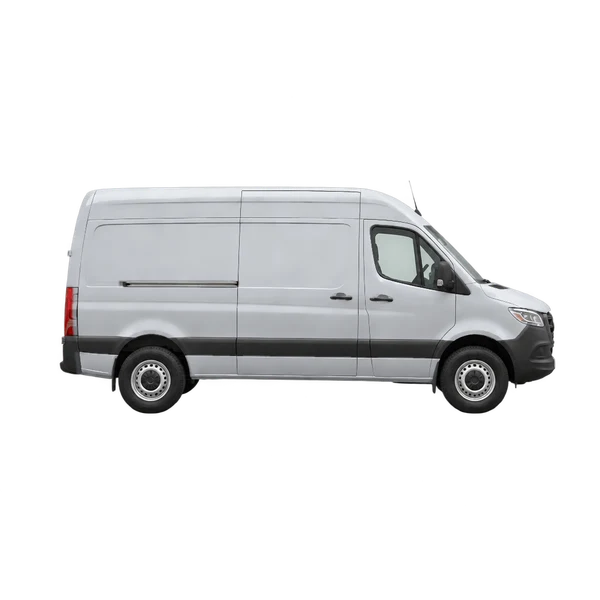 Mercedes-Benz eSprinter 2025 argent, vue profil (tourné vers la droite)